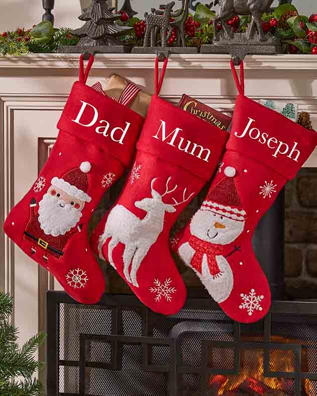 Personalised Jolly Red Christmas Stockings