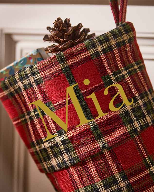 Personalised Red Tartan Stocking - Image 2