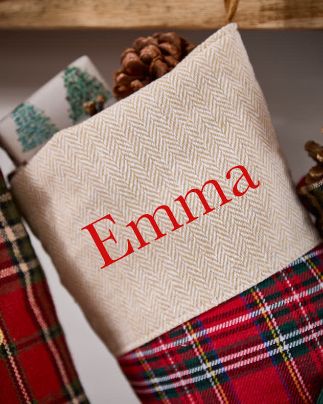 Red Tartan Personalised Stocking - Image 2