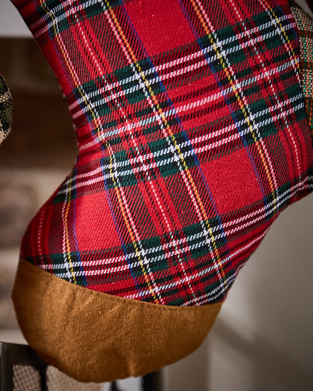 Red Tartan Personalised Stocking - Image 3