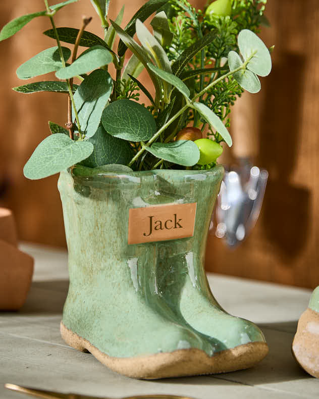 Personalised Small Green Welly Planter - Image 3