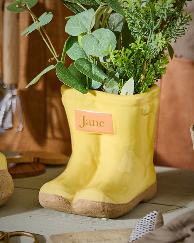 Personalised Small Yellow Welly Planter - Image 3