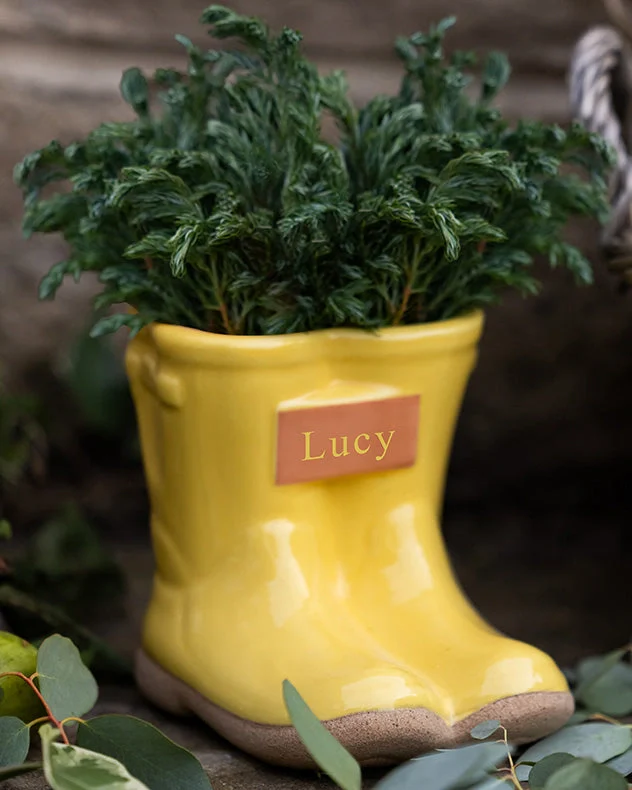 Personalised Small Yellow Welly Planter - Image 4