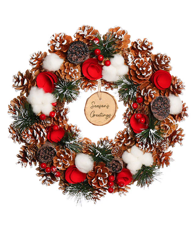 Personalised Snowfall Christmas Wreath 36cm - Image 5