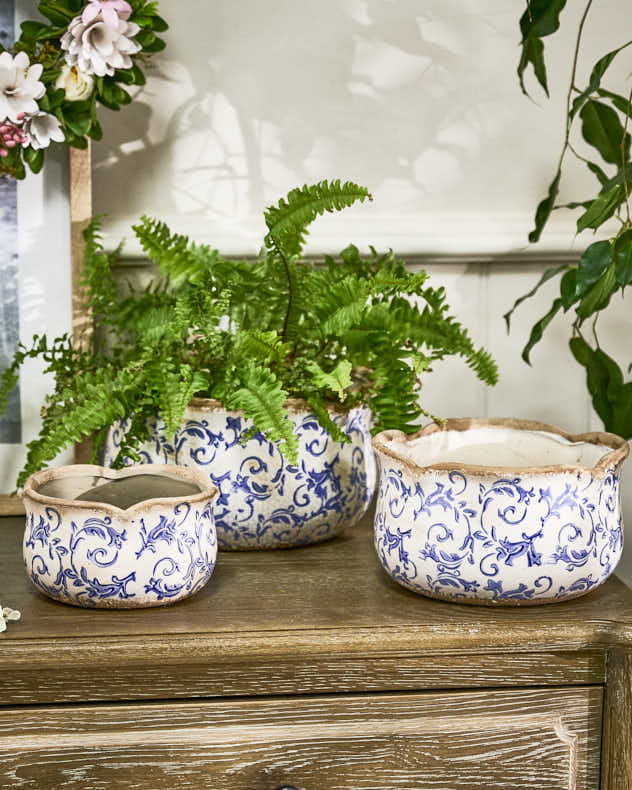 Personalised Solene Blue Gift Set of 3 Planters - Image 3