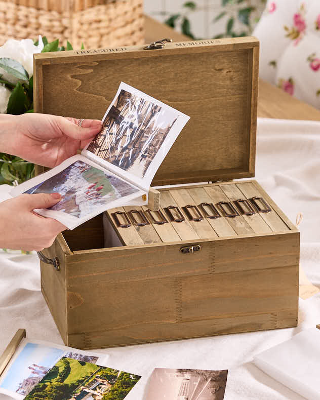 Personalised "Treasured Memories" Wooden Photo Box - Image 3