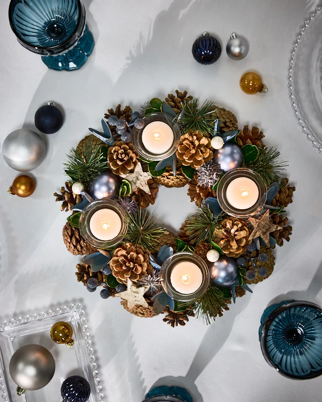 Pinecone Woodland Christmas Tealight Centrepiece
