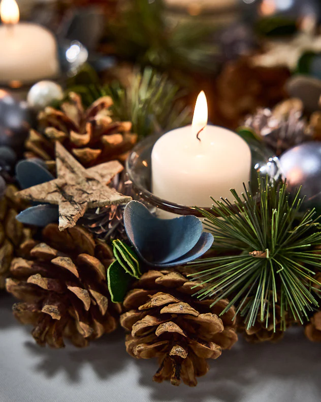 Pinecone Woodland Christmas Tealight Centrepiece - Image 2
