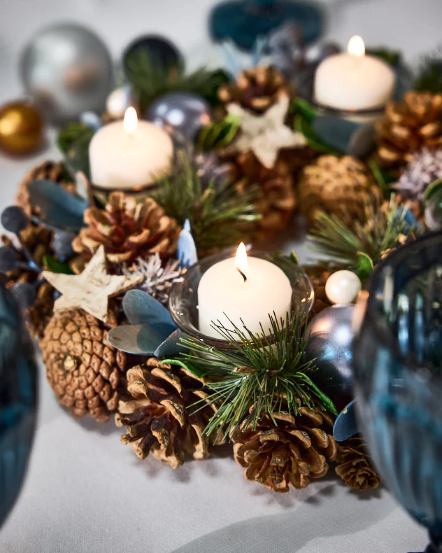 Pinecone Woodland Christmas Tealight Centrepiece - Image 5