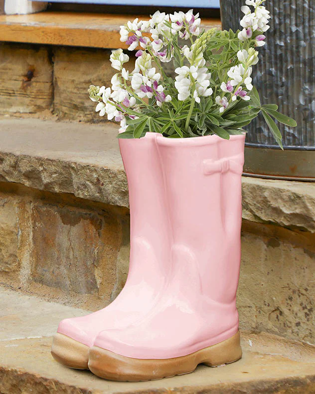 Large Pink Welly Boot Planter - Image 3