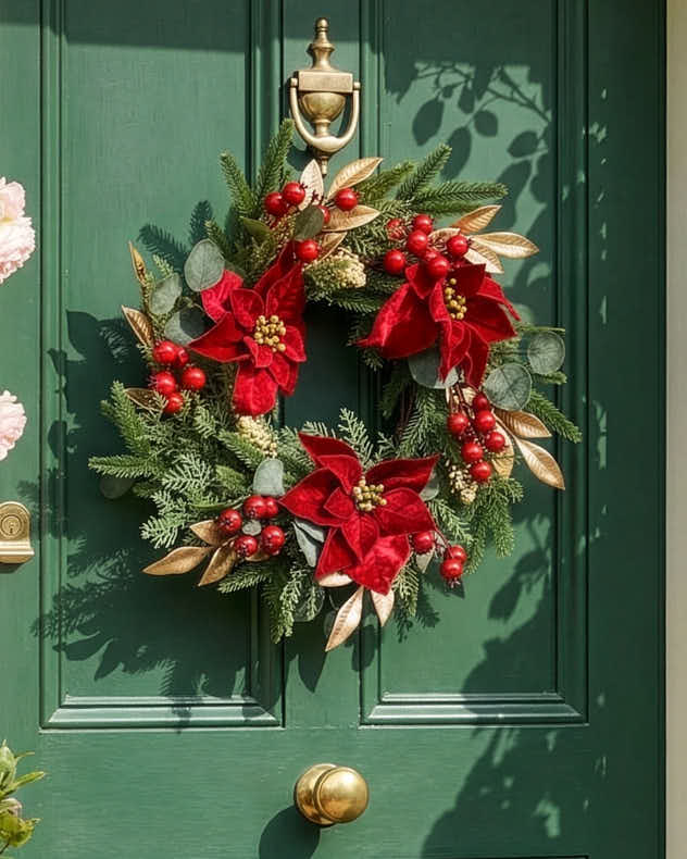 Poinsettia Heritage Wreath 55cm