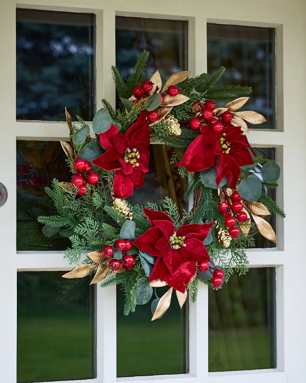 Poinsettia Heritage Wreath 55cm - Image 3
