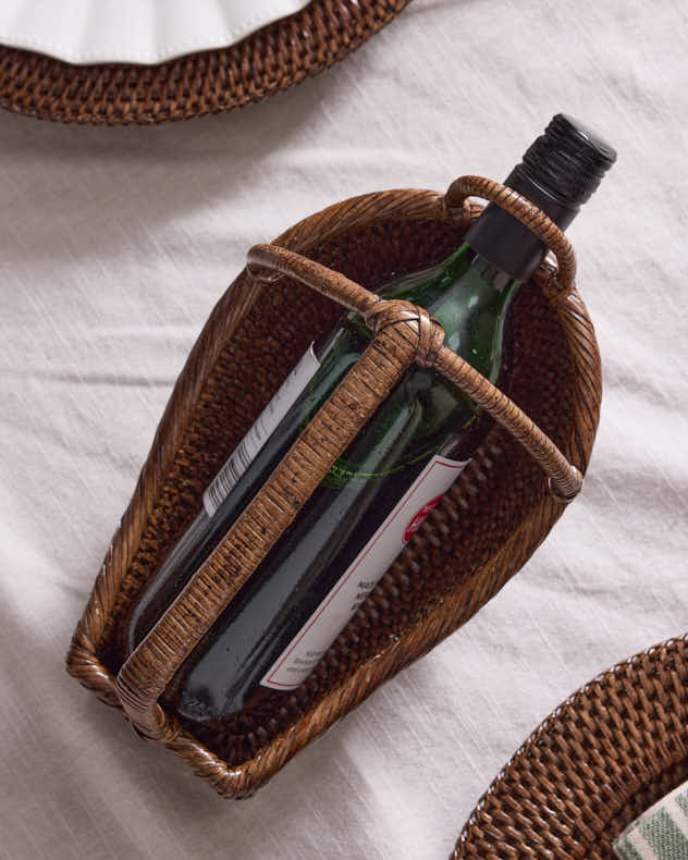 Premium Rattan Bottle Caddy - Image 3