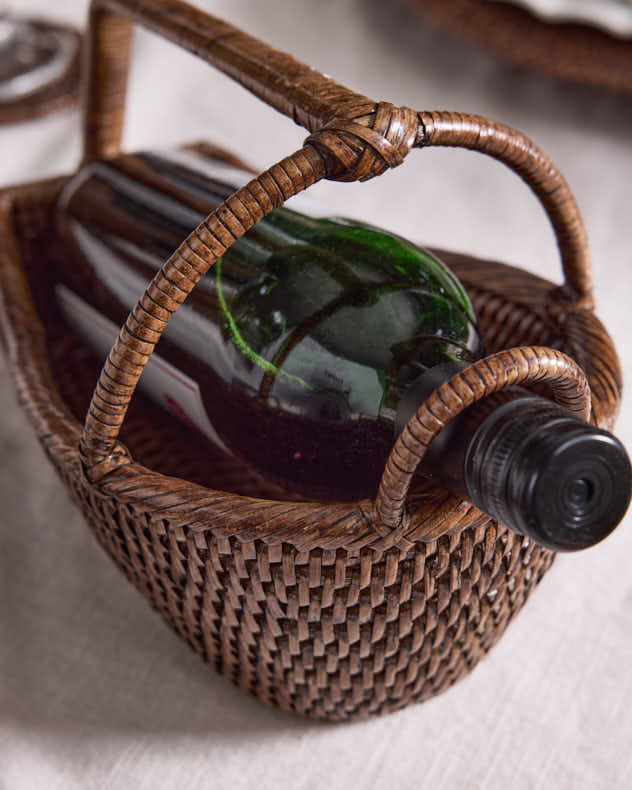 Premium Rattan Bottle Caddy - Image 4