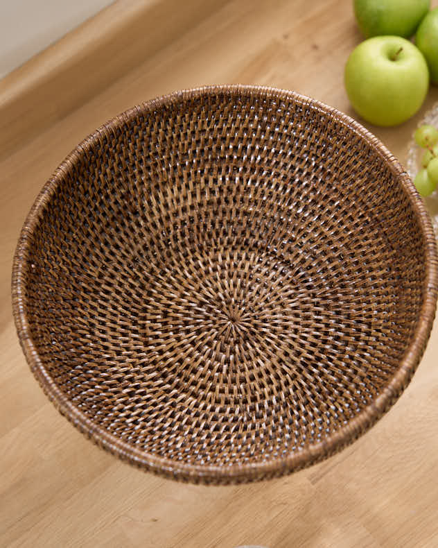 Brown Rattan Fruit Bowl - Image 4