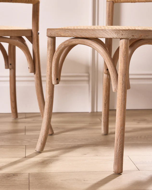 Set of 2 Wicker Dining Chairs - Image 4