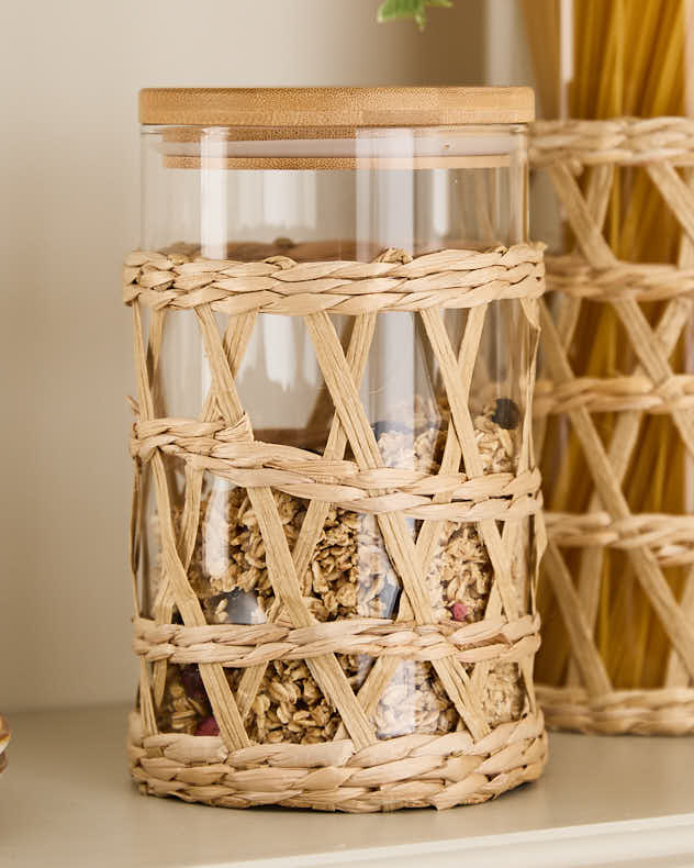 Raffia Finish Storage Jar - Image 3