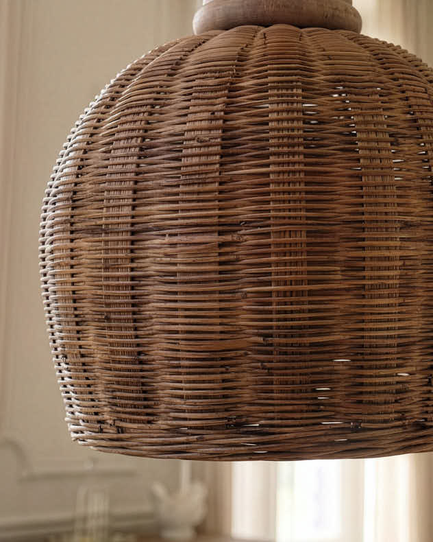Rattan Bell Ceiling Light Shade - Image 2