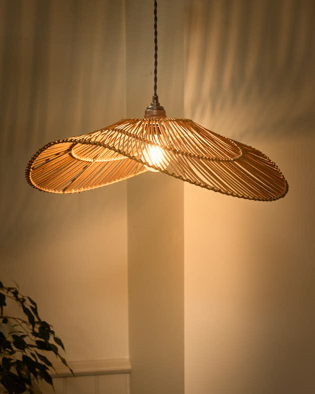 Rattan Curved Easy Fit Ceiling Shade - Image 3