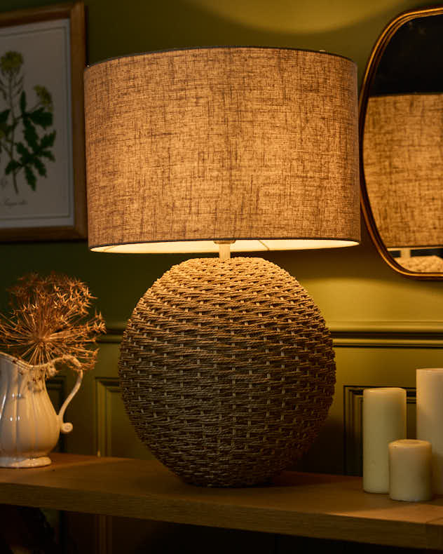 Rattan Orb Bedside Table Lamp - Image 3