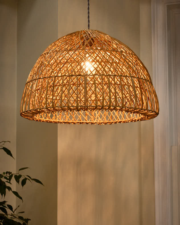 Rattan Twin Spiral Easy Fit Ceiling Shade - Image 3