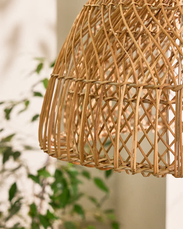 Rattan Twin Spiral Easy Fit Ceiling Shade - Image 4