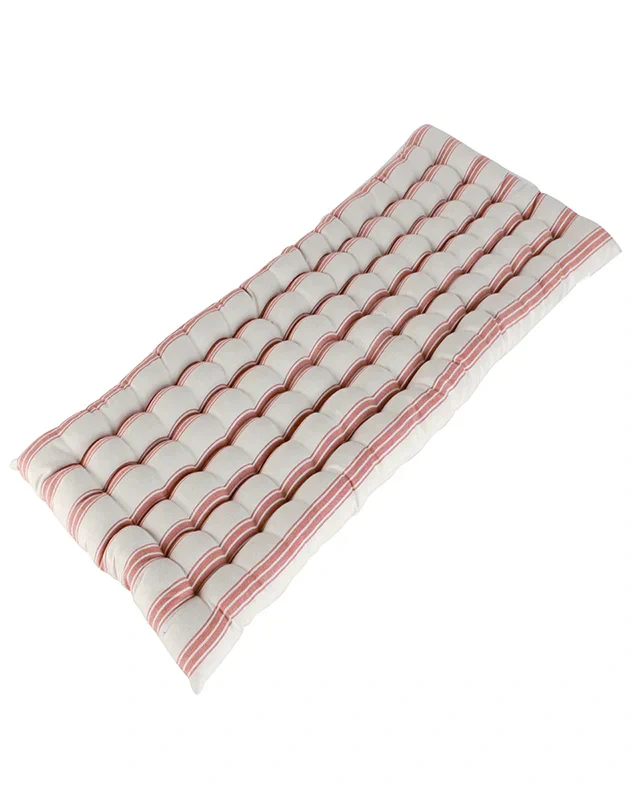 Red Stripe Quilted Garden Bench Cushion - Image 6