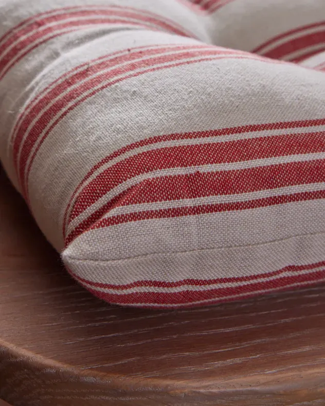 Set of 2 Red Stripe Seat Pads - Image 3