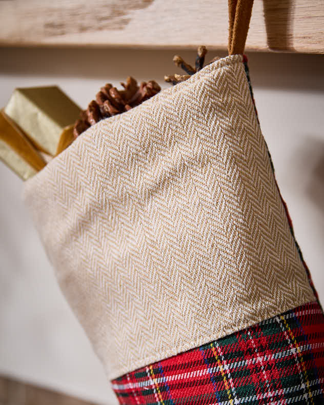 Red Tartan Patchwork Stocking - Image 2