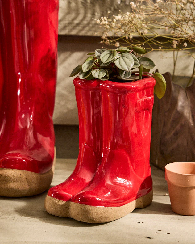 Red Wellington Boots Planter - Image 3
