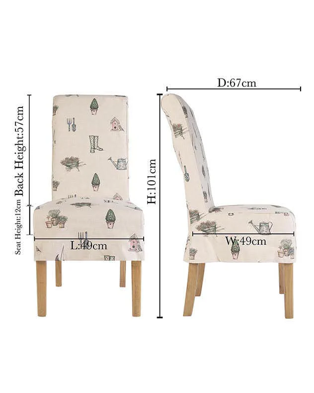 Set of 2 Country Print Dining Chairs - Image 4