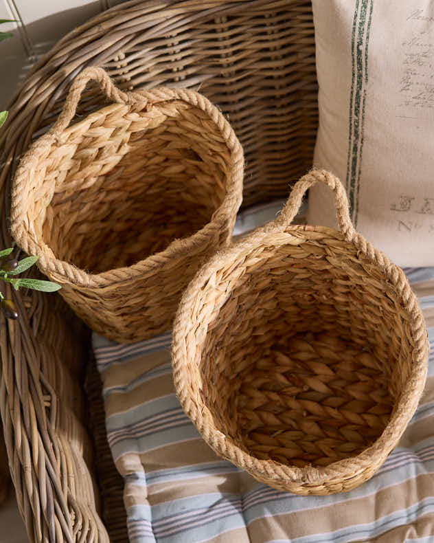 Rope Finish Hyacinth Wall Baskets - Image 2