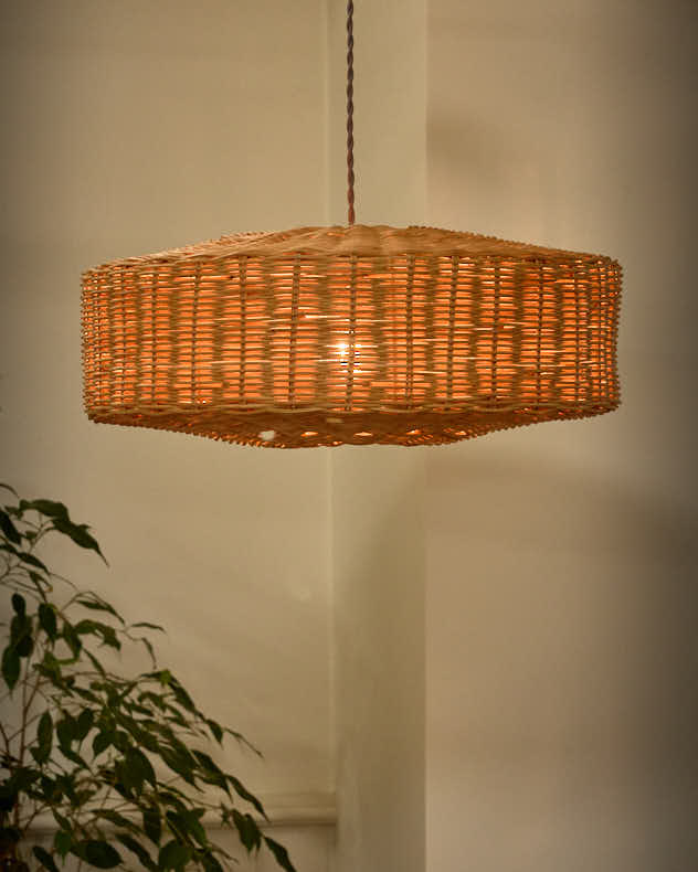 Roscoe Rattan Basket Weave Easy Fit Ceiling Shade - Image 3