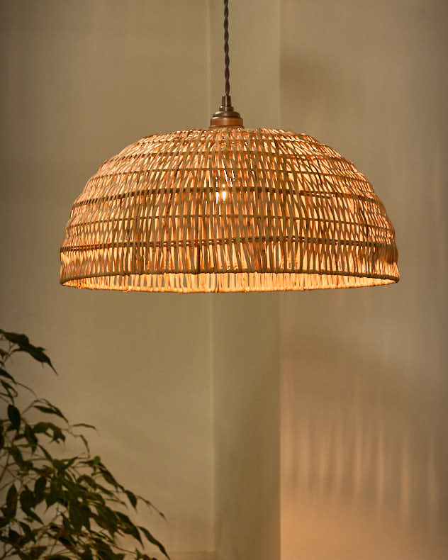 Roscoe Rattan Large Dome Easy Fit Ceiling Shade - Image 3