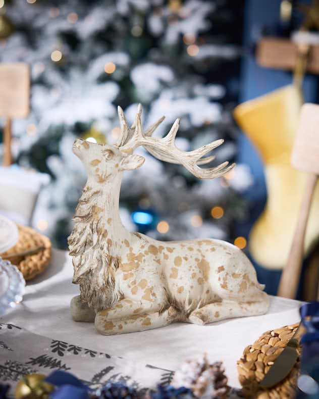 Rustic Carved Stag Figurine - Image 3