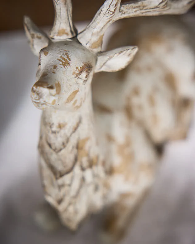 Rustic Carved Stag Figurine - Image 4