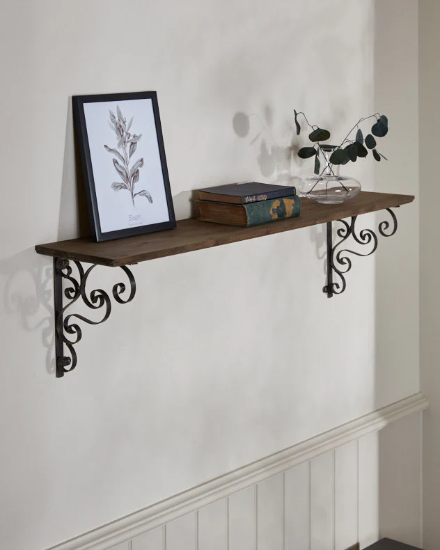 Rustic Pine Shelf with Brackets - Image 4