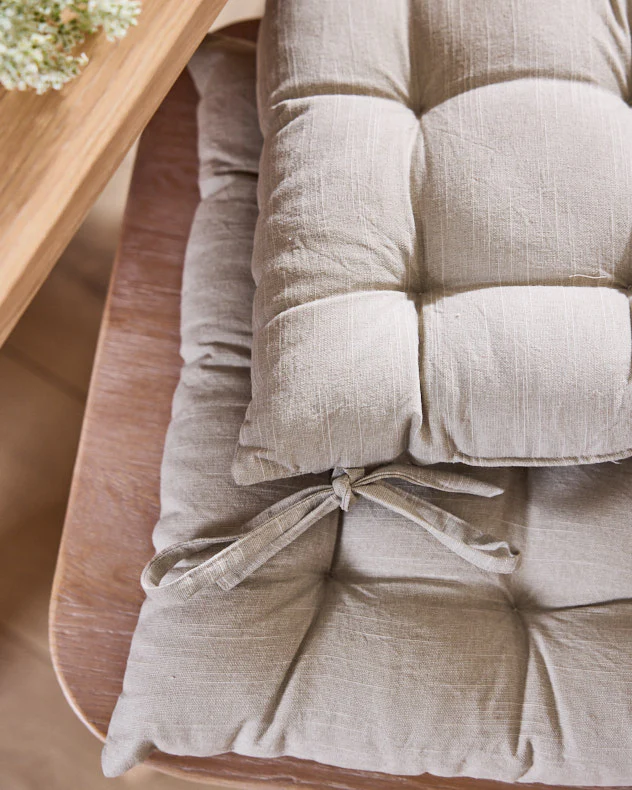 Salina Grey Seat Pad with Ties - Image 4