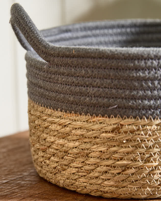 Seagrass Grey Stripe Basket - Image 6