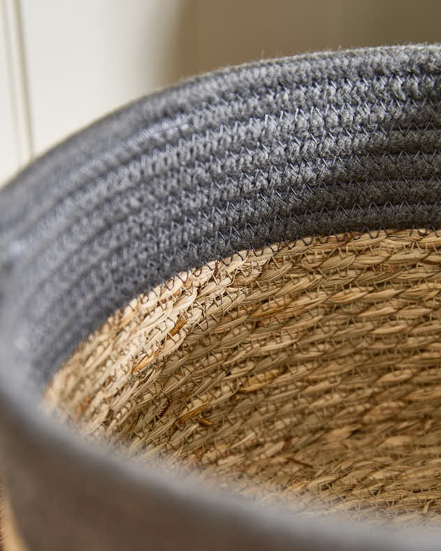 Seagrass Grey Stripe Basket - Image 7