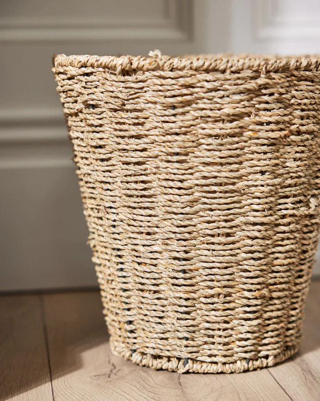 Seagrass Round Waste Paper Basket - Image 4