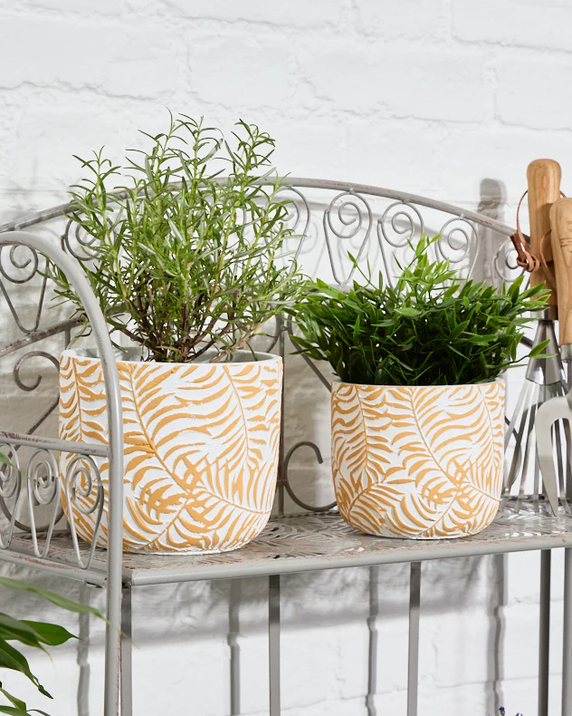Selva Yellow Leaf Print Planters - Image 3