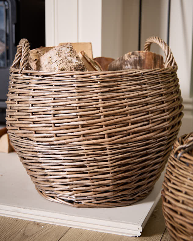 Set of 2 Delphi Wicker Log Baskets - Image 4