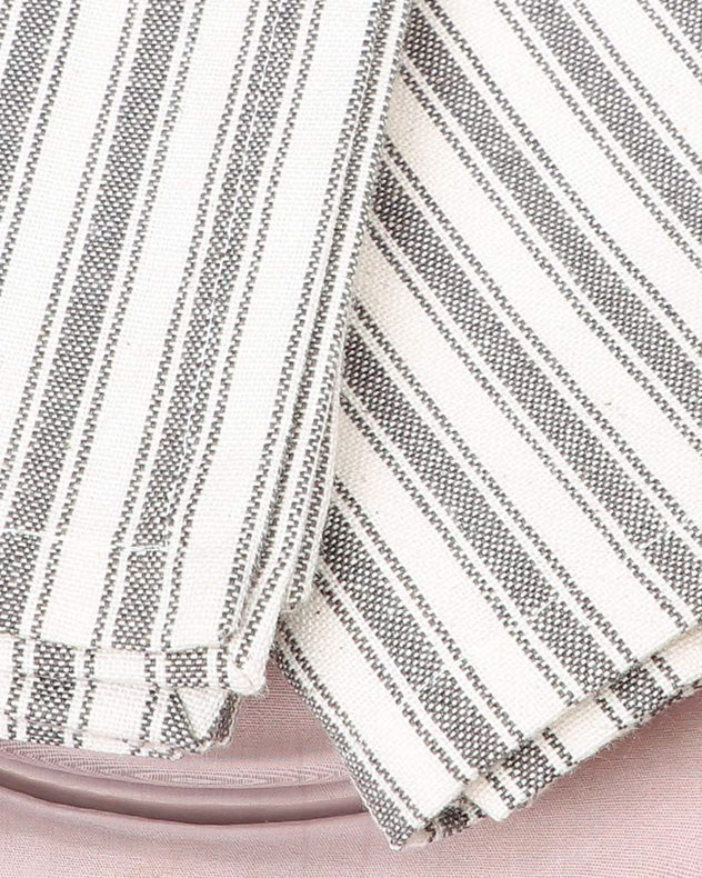 Set of 2 Grey Stripe Fabric Napkins - Image 4