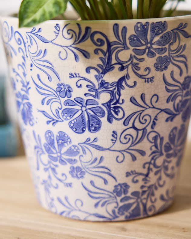 Set of 2 Floral Grecian Planters - Image 2