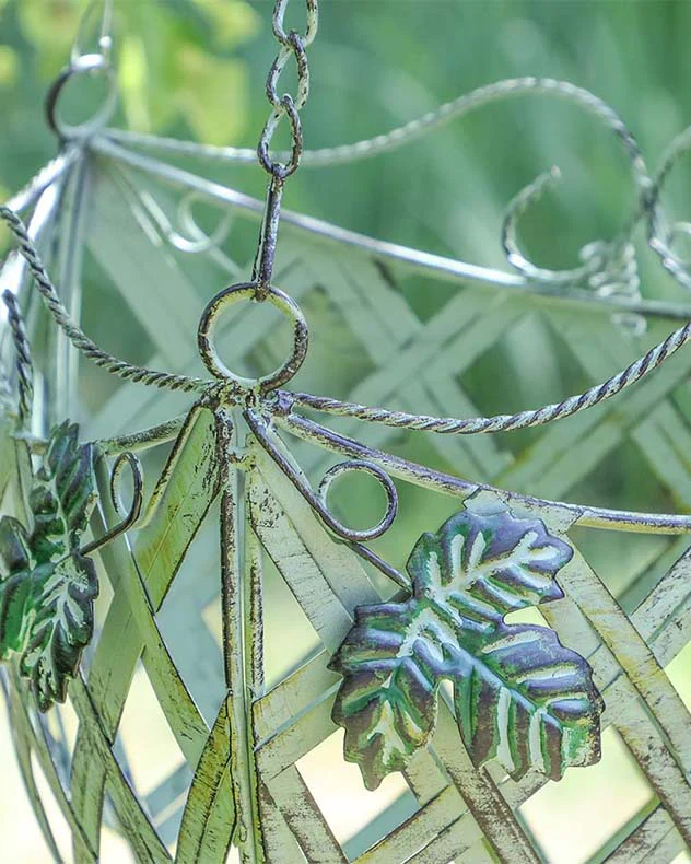 Set of 2 Green Vintage Hanging Baskets - Image 4