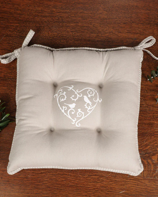 Set of 2 Love Birds Grey Seat Pads - Image 4