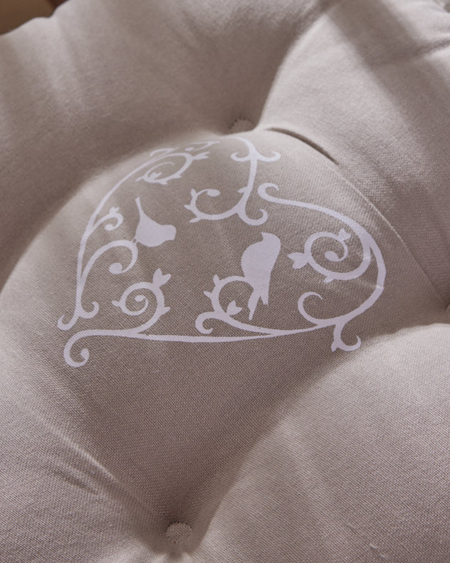 Set of 2 Grey Love Birds Seat Pads - Image 6
