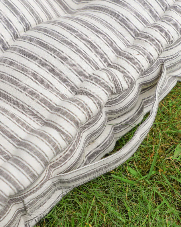 Set of 2 Grey Striped Mattress Cushions - Image 4