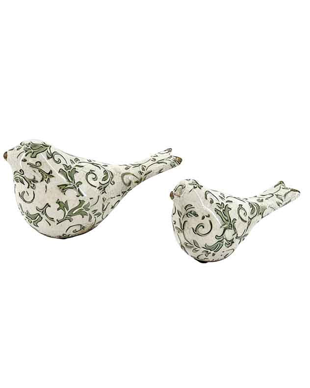 Set of 2 Irina Green Botanical Bird Ornaments - Image 6